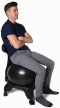 Yoga Ball Chair,Inflatable Balance Exercise Seat,Ergonomics Physiotherapy Workouts Chair,for Core Strength (Black)