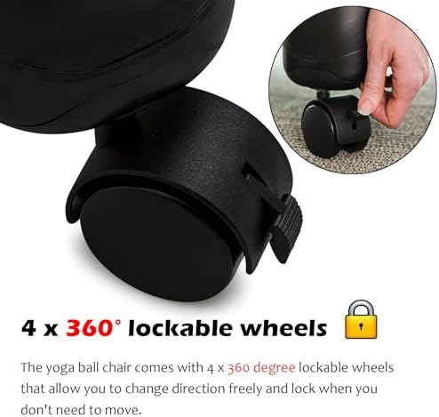 Yoga Ball Chair,Inflatable Balance Exercise Seat, for Core Strength,Office, Physiotherapy (Green)