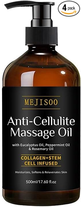 Anti Cellulite Massage Oil, Cellulite Remover for Legs and Firming Body Oil, with Plant-Based Ingredients and Fresh Fragrance, Moisturizes and Softens Skin, 17.6 FL OZ