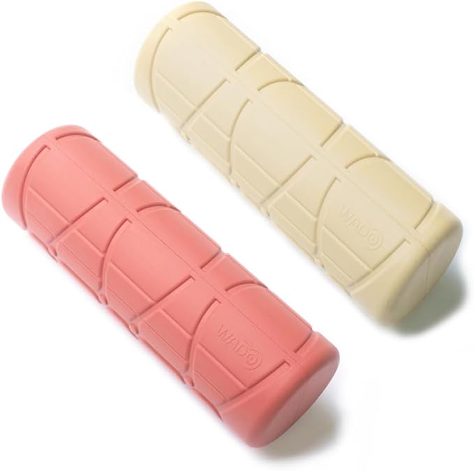 WADO Mini Round Foam Roller for Exercise and Recovery 12" x 4"- Ergonomic Pattern Angle Roller, Body Stretching, Solid PU, 3-Different Density Options (Firm (Deep Pink, 830g))
