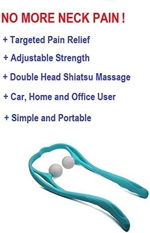 Mount Plus M1212 Shiatsu Neck Massager for Neck and Shoulder with Deep Tissue Trigger Point Manual Self Muscle Massage for Muscle Pain Relief (Simulates Massage Therapist Hands) (2 Pack Green)