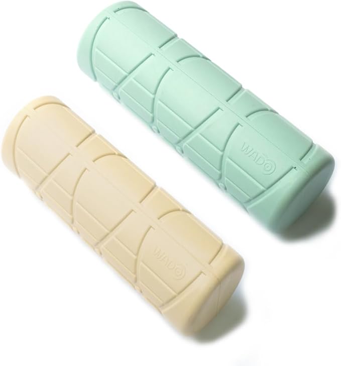 WADO Mini Round Foam Roller for Exercise and Recovery 12" x 4"- Ergonomic Pattern Angle Roller, Body Stretching, Solid PU, 3-Different Density Options (Soft (Cosmic Latte, 680g))