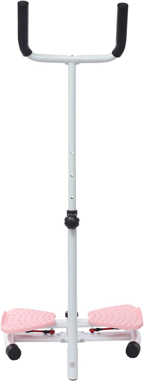 Waist Twister Board, Home-Gym Core Trainer with Handrail & Pull Cords, Noiseless 360° Ab-Twister Platform for Belly-Fat Burn, Strength & Balance Workouts, 330 Lbs Capacity