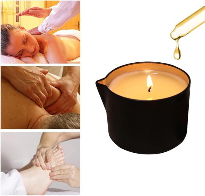 Natural Soy Wax Scented Massage Candle for Aromatherapy-Vegan Body Oil for Home SPA-SPA Candle for Skin Care 6.35OZ (Passion Flower Scent)