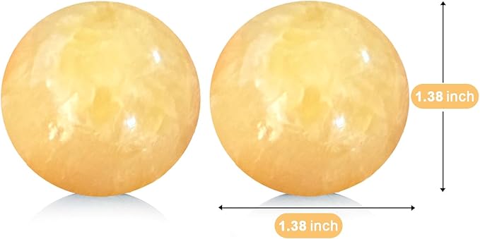 Marble Baoding Balls, Chinese Meditation Stress Relief Balls for Hand Therapy, Manual Massage Exercise,Beige,Small-1.38"