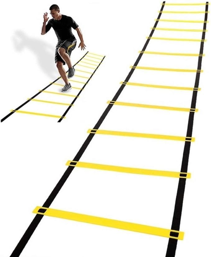 Agility Ladder Speed Training Set: 8 Rung 4 M Soccer Training Equipment for Kids with 12 Cones, Carrying Bag for Football Exercise Sports Footwork Training Small