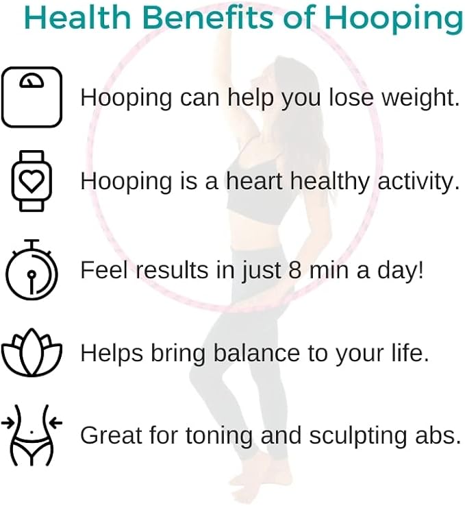 Weighted Beginner Fitness Hula Hoop for Adults - Exercise Hoop for Weight Loss & Core Workout - Large Diameter Hoop for Easy Learning - Handmade in USA - Multiple Sizes & Colors