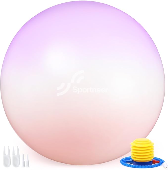 Sportneer Extra Thick Exercise Ball - 25.6''Yoga Ball with Quick Pump - Anti-Burst and Slip Resistant Fitness Ball Chair for Pregnancy and Physical Therapy