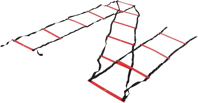 7M 14 Rung Fixed Agility Speed Ladder, Training Ladder for Soccer Football Fitness, Adjustable Length PP Agility Ladder with Non - Slip Rungs for Athletes and Coaches