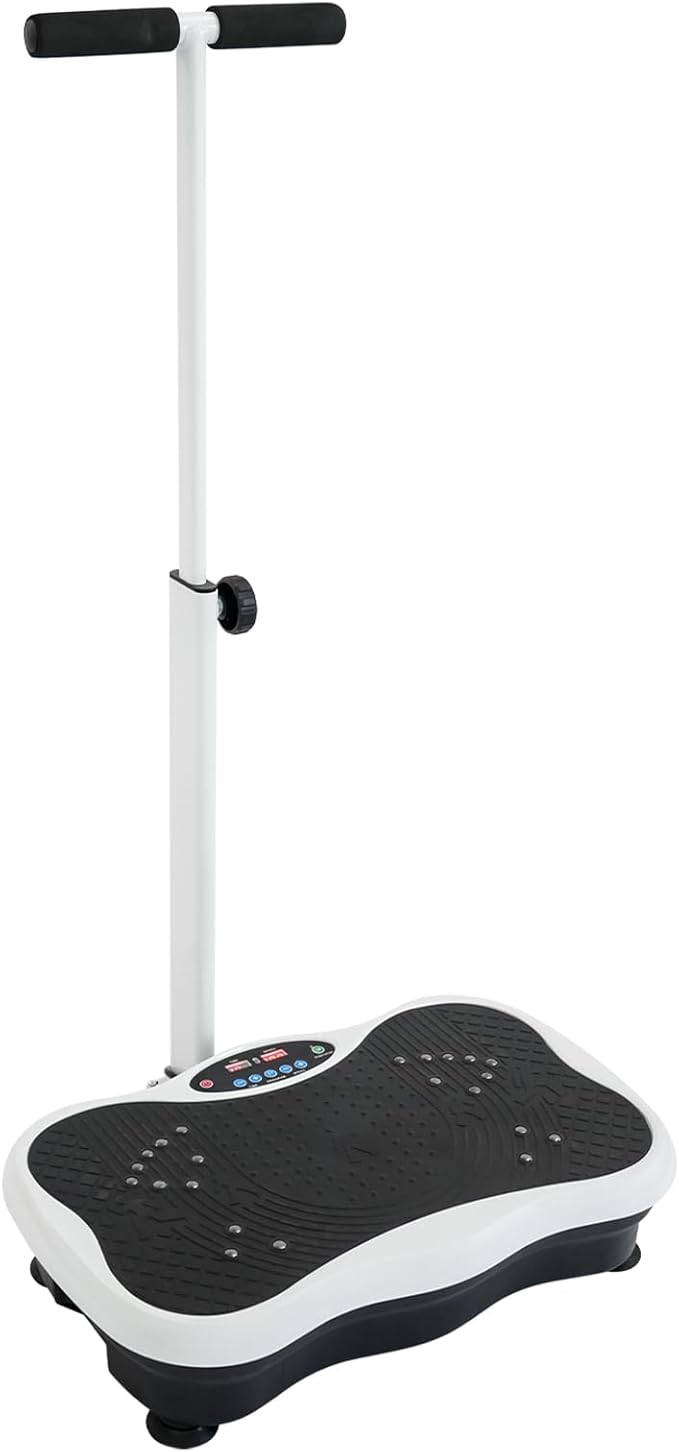 Vibration Plate Exercise Machine, 180W Vibrating Fitness Platform Full Body Shaker with Removeable Handrails & LED Display, 120-Gear Speed, 10 Sport Modes, 330lbs Capacity for Home, 110V