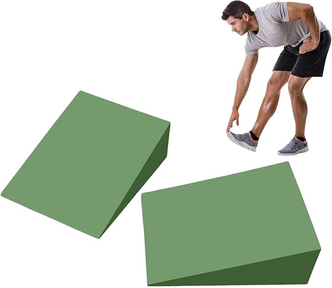 1 Pair Squat Wedge Blocks - Yoga Foam Wedges for Home Gym, Non-Slip Heel Elevated Squat Wedge, Calf Stretcher Slant Board, Yoga Blocks, Incline Board for Squats, Calf Stretching, Pilates