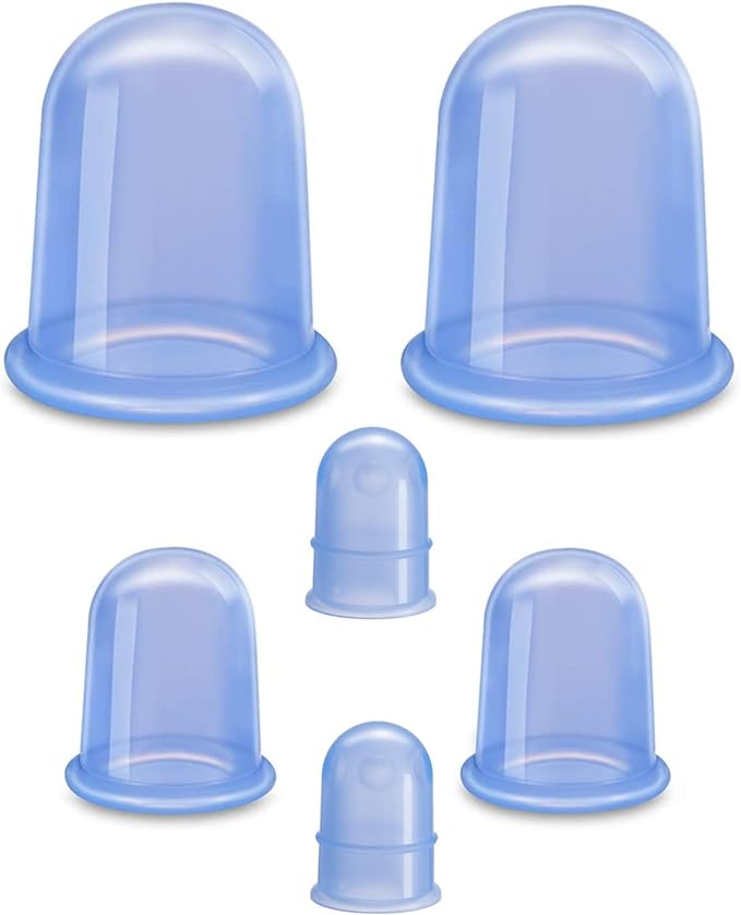 Silicone Cupping Therapy Sets (6-Pc Kit) - Included 2 Pcs Facial Suction Cups, Anti Cellulite Cup Massager - Vacuum Suction Cup for Cellulite Treatment - Amazing Cellulite Remover