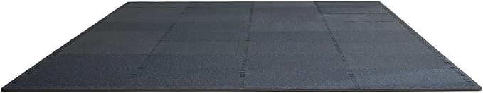 VEVOR 0.56Inch 24sq.ft 6 Tiles Gym Flooring for Home Gym, Rubber Top with High Density EVA Foam, 25 x 25In Gym Floor Exercise Equipment Mats, Interlocking Gym Mats, Puzzle Workout Mats, Black & Blue