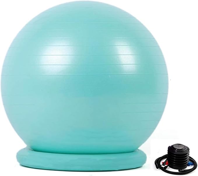 Yoga Ball Chair,Yoga Ball，Exercise Ball, Yoga Ball Chair Ergonomic Exercise Ball Stool with Base Stability Yoga Ball Chair for Adults Pregnancy Fat People Comfort Balance(Blue,65cm ( 25 5/8" ))