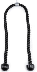 Double Length Tricep Rope for Cable Machines - 55 Inch Heavy Duty Pulldown Attachment, 4ft 7in Gym Strength Training Accessory & Home Workout Equipment