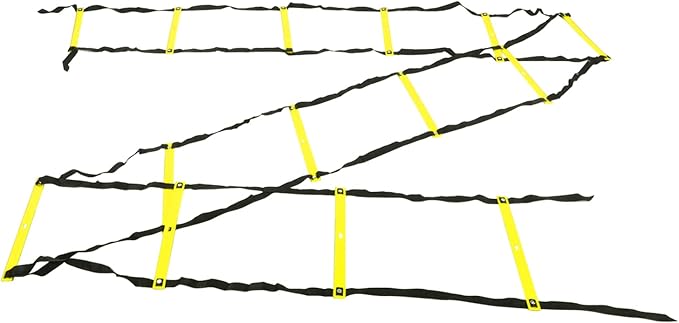 7M 14 Rung Agility Speed Ladder Stairs, Adjustable Training Ladder for Soccer Football Fitness, Non - Slip PP Agility Ladder with Angle Marks for Athletes and Coaches