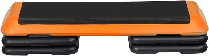 Adjustable Workout Aerobic Stepper, Exercise Step Platform Trainer with 4 Risers,Non-Slip Surface for Home Gym Workout Training