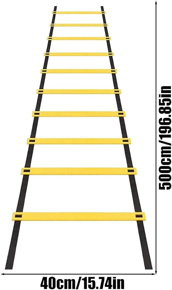 Agility Ladder – 500x40cm | Speed Agility Training Equipment Set | Speed Training Equipment for Athletes Sports Practice Adults Men Women Youth Athletes Professionals