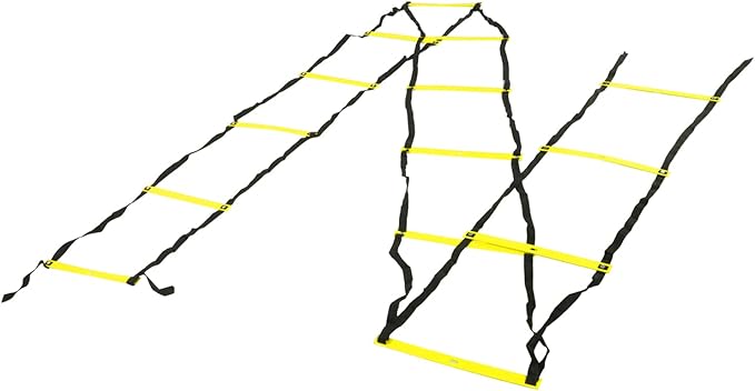 7M 14 Rung Agility Speed Ladder Stairs, Adjustable Training Ladder for Soccer Football Fitness, Non - Slip PP Agility Ladder with Angle Mark for Athletes and Coaches