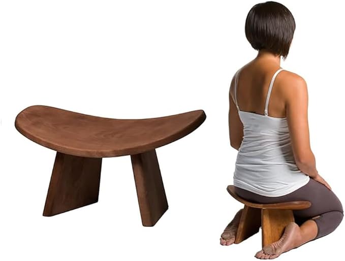 Meditation Bench, Wooden Kneeling Stool with Travel Bag, Portable Yoga Auxiliary Stool, Multifunctional Ergonomic Seat, Detachable Comfort Chair, for Yoga, Prayer, Meditation