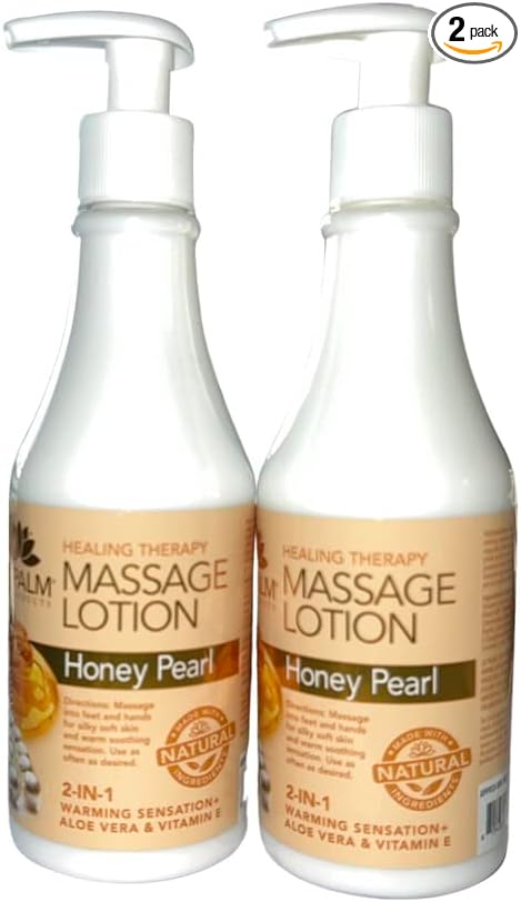 La Palm Healing Therapy Massage Lotion - Honey Pearl - 8oz (Pack of 2)