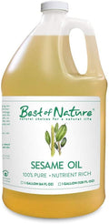 Best of Nature 100% Pure Sesame Oil – Natural Unscented Massage Oil, Deep Moisturizing Body & Skin Oil, Perfect Carrier Oil for Essential Oils, Half Gallon (64 fl oz)