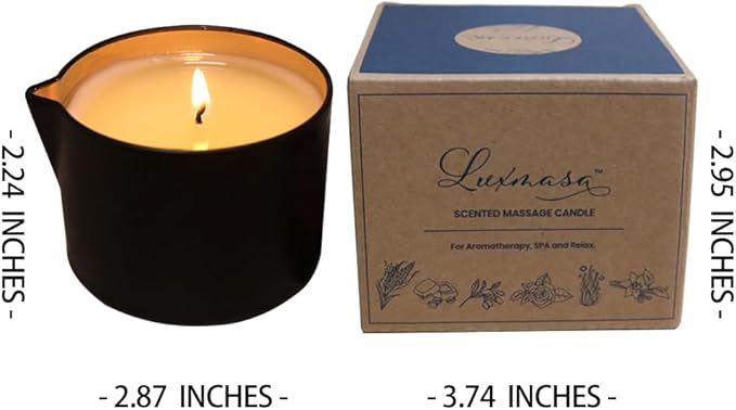 Natural Soy Wax Scented Massage Candle for Aromatherapy-Vegan Body Oil for Home SPA-SPA Candle for Skin Care 6.35OZ (Passion Flower Scent)