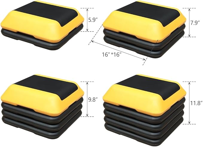 Adjustable Height Step Platform for Aerobics and Fitness Training with Non-Slip Surface