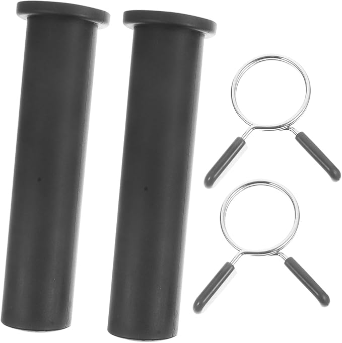 Milisten Barbell Handle Grip Flat Plastic Sleeve 5pcs Set with 48/50mm Butterfly Clips for Strength Training Gym Equipment Attachments