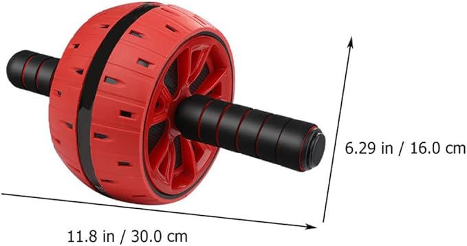 Ab Roller Wheel with Knee Pad, Silent Fitness Workout Equipment for Core Strength Training, Red Abdominal Muscle Trainer Exercise Roller Wheel for Home Gym