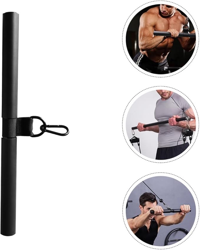 FRCOLOR Biceps Pull Bar Fitness Pull Down Rod Heavy-Duty Steel Cable Machine Attachment for Home Gym Strength Training and Muscle Workout