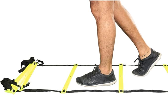 Feet Speed and Agility Training Ladder for High-Intensity Training in Boxing, Soccer, Football, Lacrosse, and Ice Hockey - Improve Your Footwork and Coordination, 15 Feet