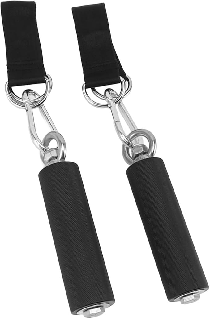 Pull Up Handle Cable Attachment, TPR Rubber Coated Grip, Anti Slip Gym Equipment - Durable Material, Portable Design, Weightlifting and Strength Training