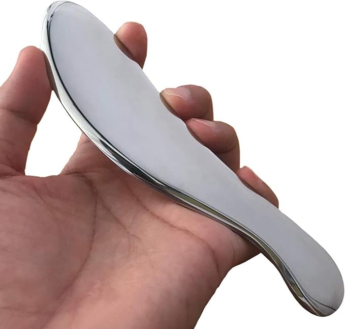 Gua sha Tool gua sha Stainless Steel iastm Tool Gussha Massage Tool Muscle Scraping Tool for Soft Tissue Therapy and Reduce Arms,Back, Legs, Neck Muscle Pain(I)…