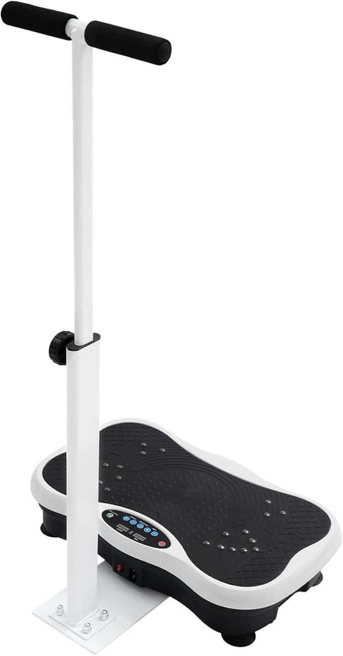 Vibration Plate Exercise Machine, 180W Vibrating Fitness Platform Full Body Shaker with Removeable Handrails & LED Display, 120-Gear Speed, 10 Sport Modes, 330lbs Capacity for Home, 110V