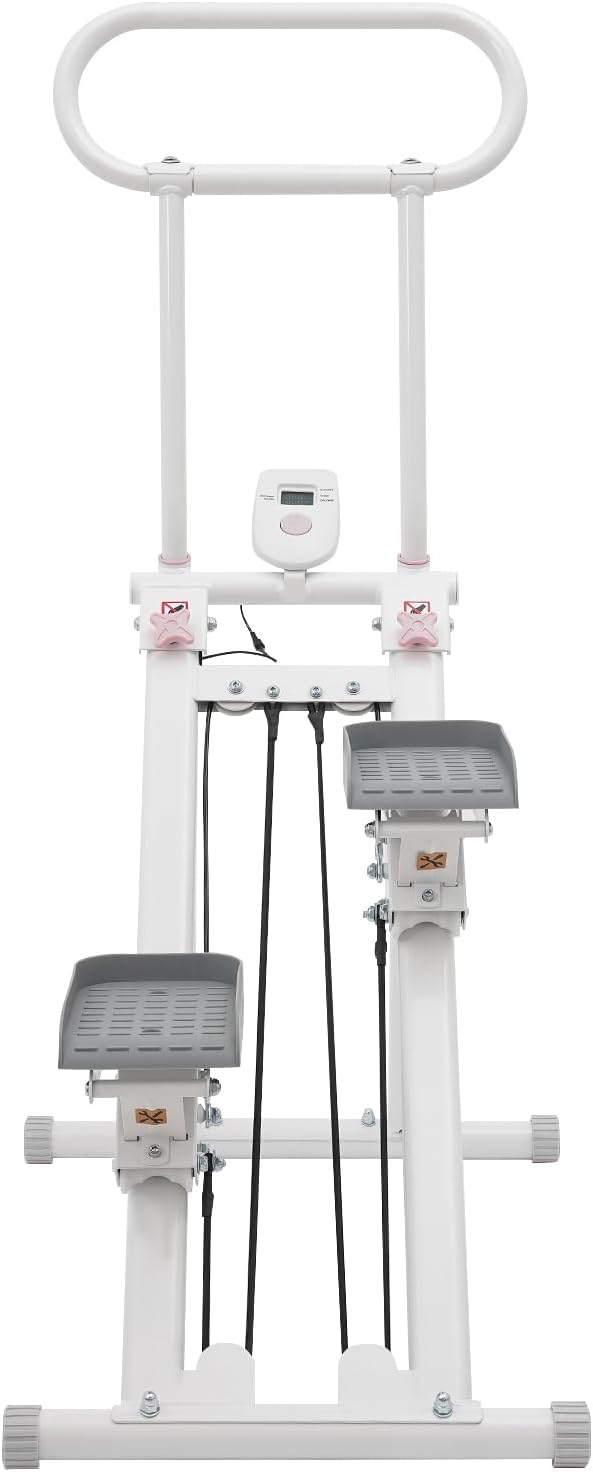 Foldable Stair Stepper Machine with LCD Display, 300lbs Vertical Climber for Home Gym, Adjustable Height Cardio Workout Equipment for Adults, Weight Loss