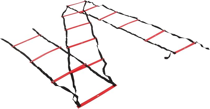 7M 14 Rung Agility Speed Ladder Stairs, Adjustable Training Ladder for Soccer Football Fitness, Non - Slip PP Agility Ladder with Angle Mark for Athletes and Coaches