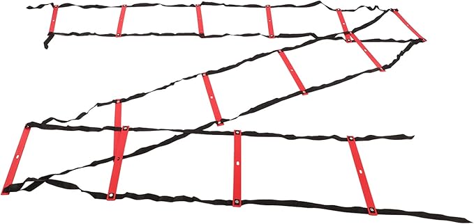 7M 14 Rung Agility Speed Ladder Stairs, Adjustable Training Ladder for Soccer Football Fitness, Non - Slip PP Agility Ladder with Angle Markers for Athletes and Coaches