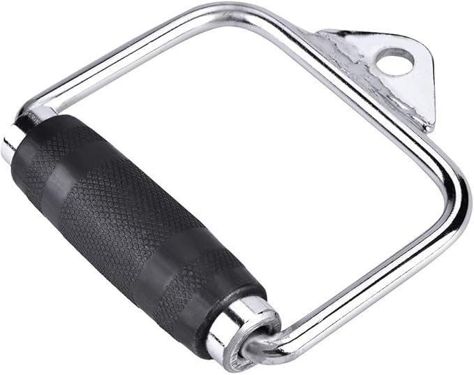 Stirrup Handle Attachment, Comfortable Rubber Grip Steel Cable Exercise Grip for Home Gym Workouts Strength Training Rehabilitation