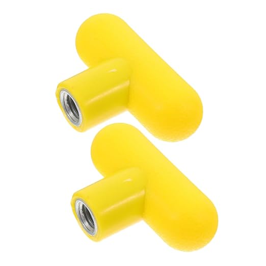 Cabilock 2pcs Heavy Duty Cable Machine Handles with Ergonomic Shape Grip Rotating Ball Knob Insert for Strength Training Yellow Fitness Equipment Attachments