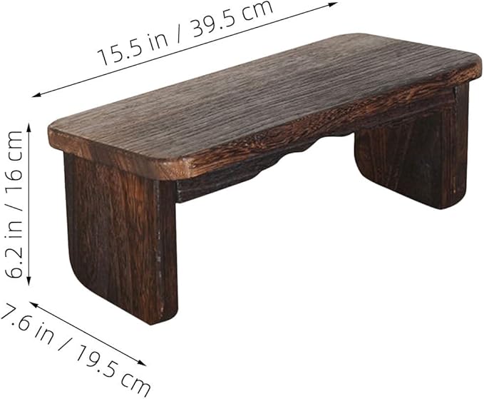Milisten Meditation Bench Wooden Prayer Stool Solid Wood Kneeling Bench for Meditation and Worship Non-Folding Footrest Suitable for Zen Practice and Church Use