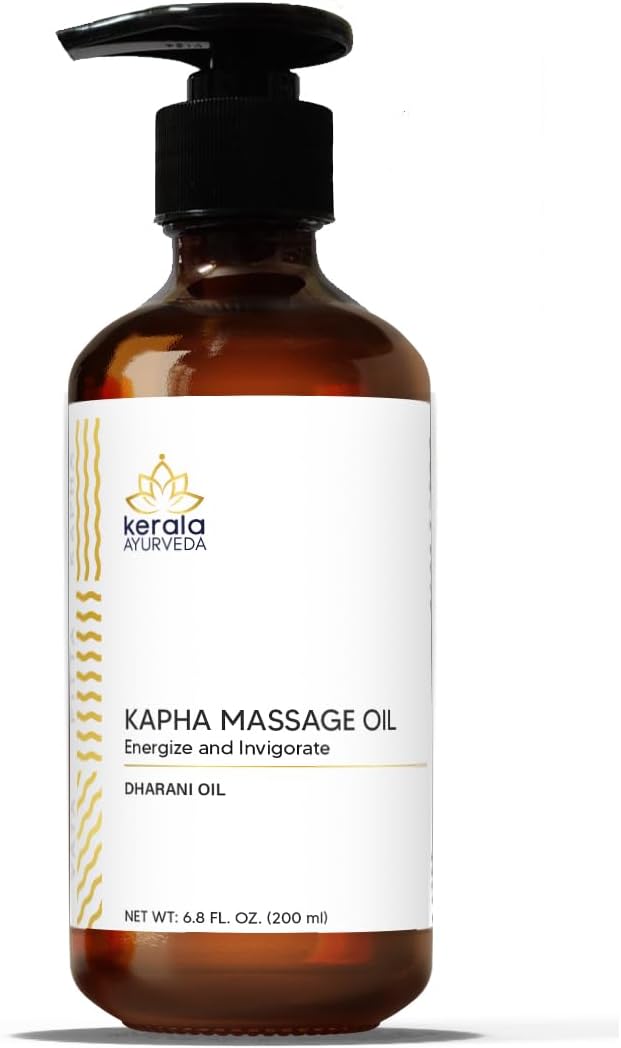 Kerala Ayurveda Nourishing Herbal Body Massage Oil | Tamarind Leaf and Ginger extracts Rich | Revitalizing Oil | Ideal for Balancing Kapha Dosha | Kapha Massage (Dharani) Oil - 6.8 Fl Oz