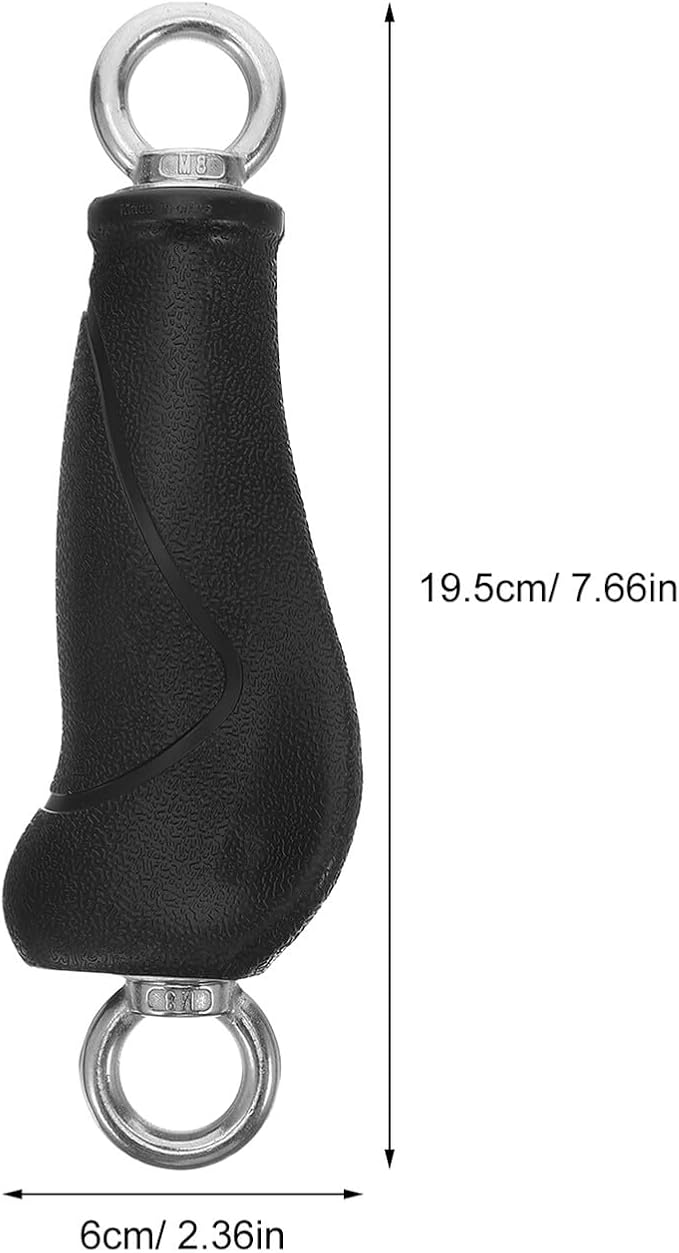 2pcs Gym Cable Handles Fitness Equipment Grip Attachment for Pull and Resistance Bands, Ergonomic Double Ring Compact Grip for Strength Training and Home Workout