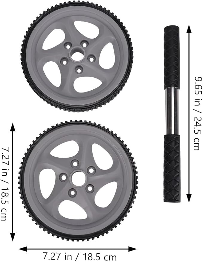 Alipis Ab Roller Wheel Fitness Wheel for Abdominal Exercise, Dual-wheel Portable Core Strength Trainer for Home Workout, Multi-functional Exercise Fitness Accessory