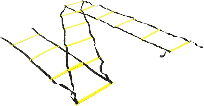 7M 14 Rung Agility Speed Ladder Stairs, Adjustable Training Ladder for Soccer Football Fitness, Non - Slip PP Agility Ladder with Angle Mark for Athletes and Coaches