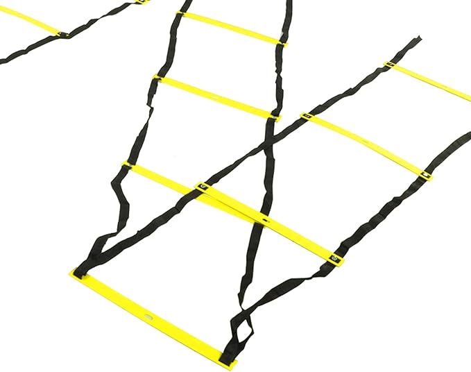 7M 14 Rung Agility Speed Ladder Stairs, Adjustable Training Ladder for Soccer Football Fitness, Non - Slip PP Agility Ladder with Angle Marks for Athletes and Coaches