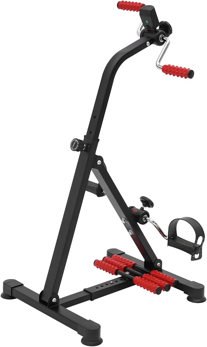 Portable Pedal Exerciser Bike, Adjustable Resistance, LCD Screen, Home Workout Equipment for Arms & Legs, Rehabilitation & Fitness