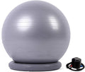 Yoga Ball Chair,Yoga Ball，Exercise Ball, Yoga Ball Chair Ergonomic Exercise Ball Stool with Base Stability Yoga Ball Chair for Adults Pregnancy Fat People Comfort Balance(Light Gray,65cm ( 25 5/8" ))