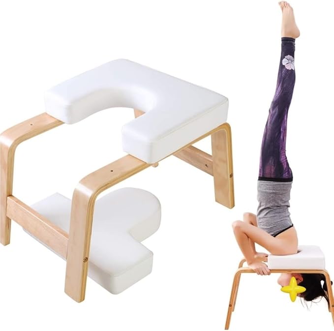 Yoga Headstand Bench, Meditation Stool for Adults, Handstand & Pilates Chair, Yoga Auxiliary Chair, Headstand Support Stool(White)