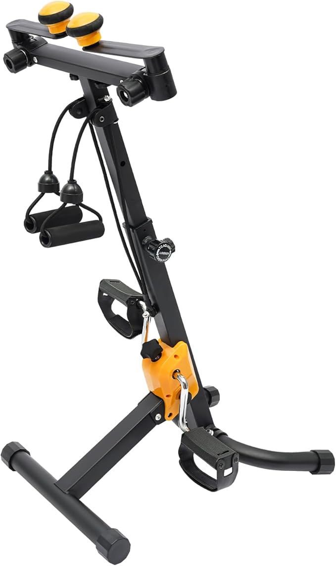Pedal Exerciser Bike, Multiple Foldable Pedal Exerciser for Seniors, Portable Exercise Bike Fitness Cycling Stationary Bicycle with Adjustable 8-Gears, U-shaped Gym Cardio Workout for Home,Office